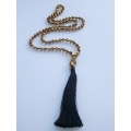 Long Large Crystal Tassel Necklace