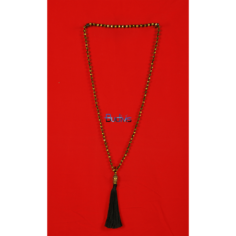 Long Large Crystal Tassel Necklace