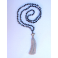 Long Large Crystal Tassel Necklace