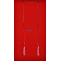 Long Beaded Crystal Lariat Tassel Necklace