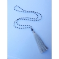 Long Beaded Tassel Necklaces with Black Pearl