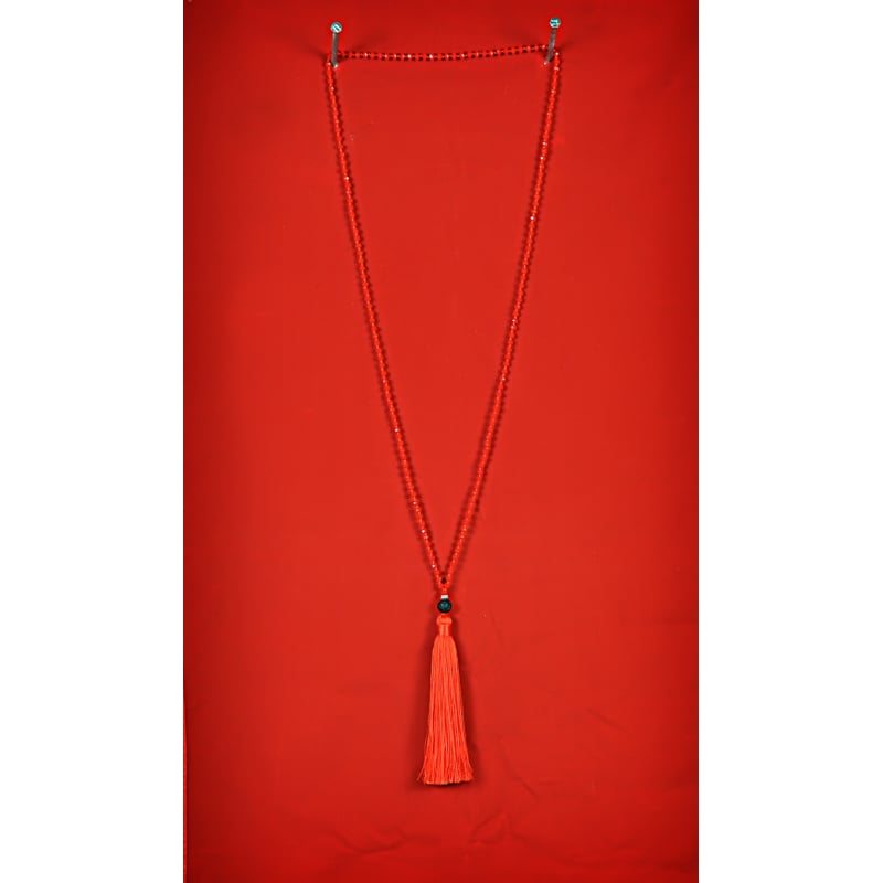 Lava Long Beaded Tassel Necklace