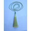 Long Gemstone Beaded Tassel Necklace