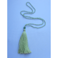 Long Gemstone Beaded Tassel Necklace