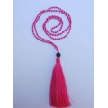 Long Beaded Tassel Necklaces with Lava