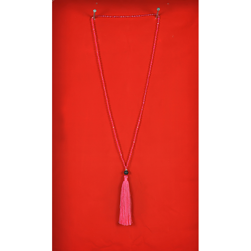 Lava Long Beaded Tassel Necklace