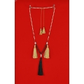 Boho Chic Multi Tassel Necklace Gemstones