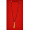 Bohemian Wood Tassel Pearl Necklace