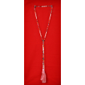 Long Beaded Lariat Tassel Necklace W/Pearls