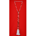 Long Beaded Lariat Tassel Necklace W/Pearls