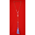 Long Beaded Lariat Tassel Necklace Freshwater