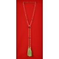 Long Beaded Lariat Tassel Necklace with Pearl