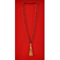 Wooden Tassel Necklace With Pearls