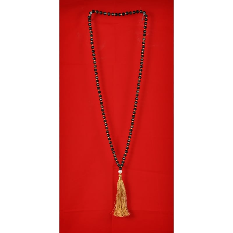 Wooden Tassel Necklace With Pearls