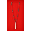 Wooden Tassel Necklace With Pearls