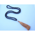 Wooden Tassel Necklace With Pearls