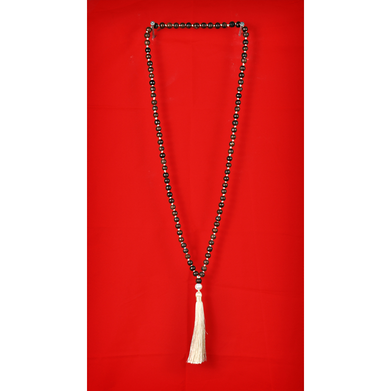 Wooden Tassel Necklace With Pearls