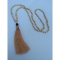 Wooden Tassel Necklaces with Lava