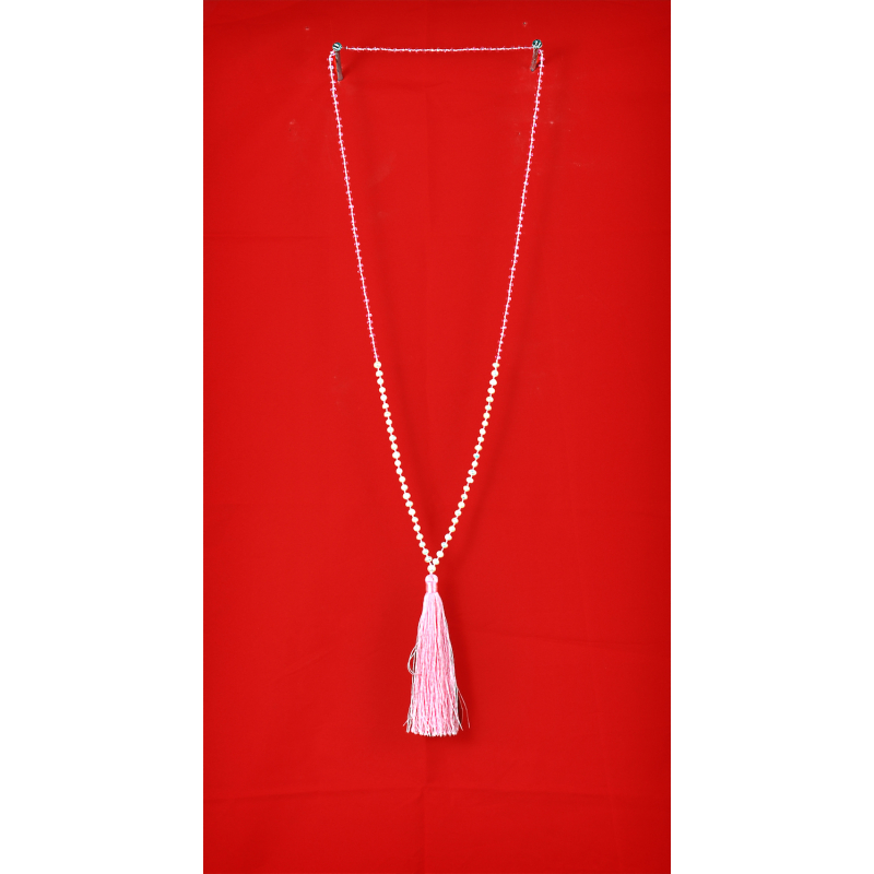 Long Tassel Necklace With Mini Pearls