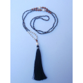 Long Tassel Necklace With Pearls And Bodhi Seeds