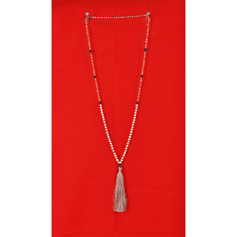 Long Tassel Necklace With Mini Pearls