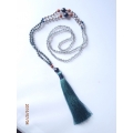 Bohemian Tassel Necklace W/Black Pearls