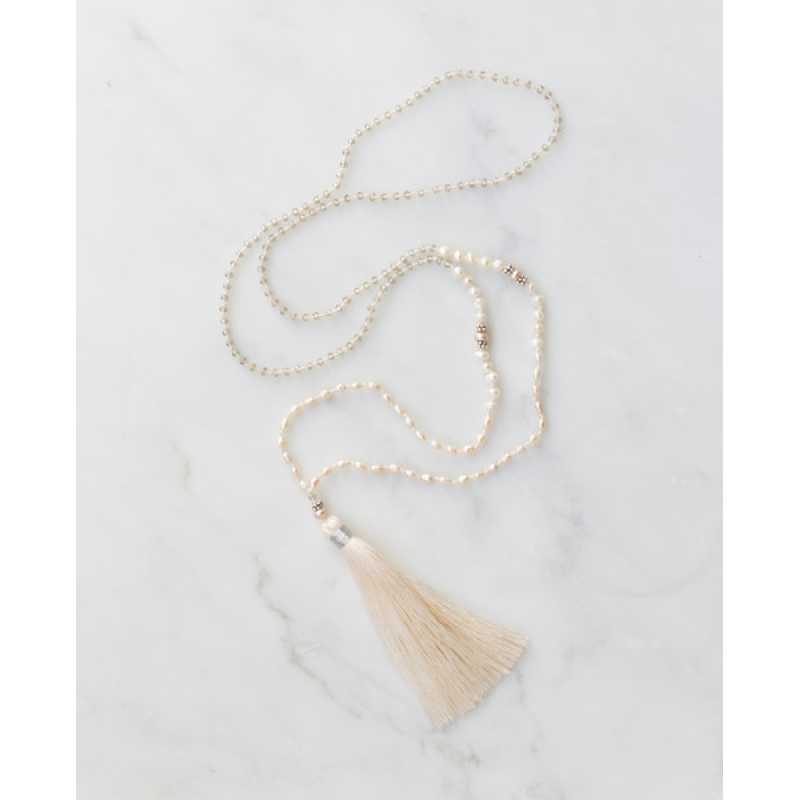 Bohemian Tassel Necklace Mini Pearls