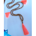 Hand-Woven Long Wooden Tassel Necklace