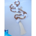 Hand-Woven Long Wooden Tassel Necklace