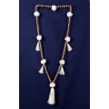 Hand-Woven Long Wooden Tassel Necklace