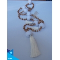 Hand-Woven Long Wooden Tassel Necklace