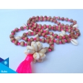 Hand Knotted Long Wooden Tassel Necklaces