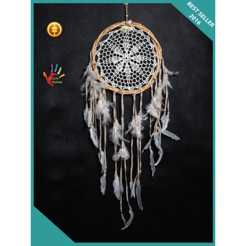 Twisted Rattan Crocheted Hanging Boho Dream Catcher For Sale, Dream Catcher, Dream Catcher