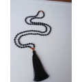 Bali Mala 108 Lava Long Hand Knotted Necklace