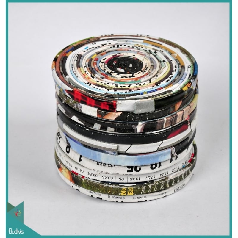 Best Selling Disc Shaped Round Art Recycled Magazine Set Custom