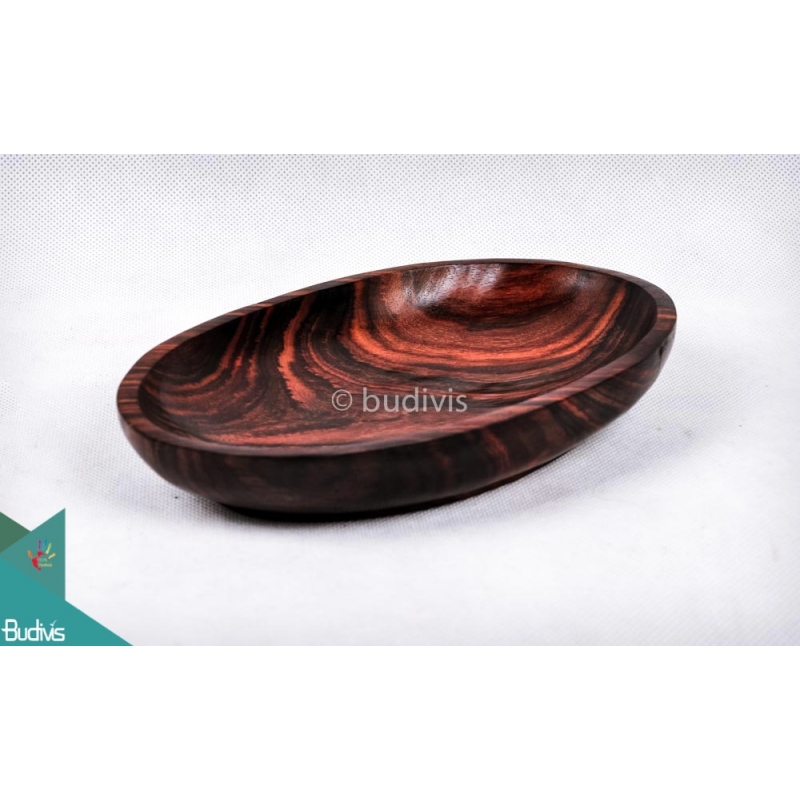 Wooden Oval Bowl Black Set 4 Pcs