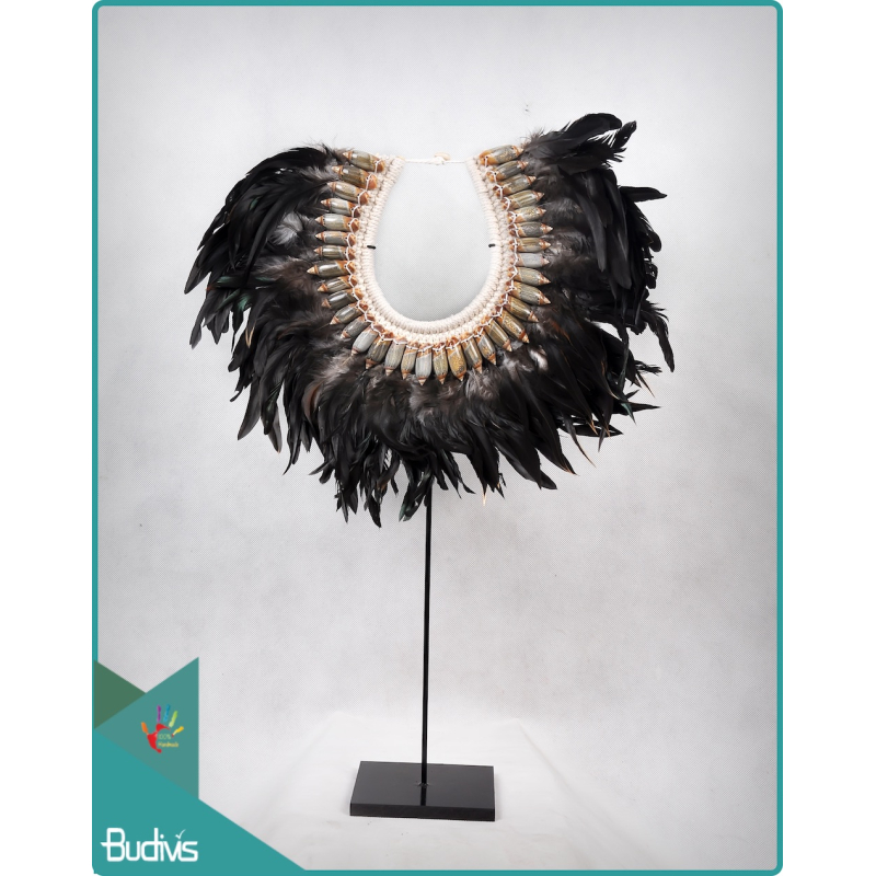 Best Selling Tribal Necklace Feather Shell Ornament Standing Home Decor Interior Decoration