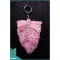 Bohemian Lace Feather Keychain Pink