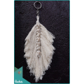 Bohemian Tassel Feather And Baby Shell Keychain