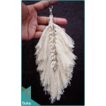 Bohemian Tassel Feather And Baby Shell Keychain