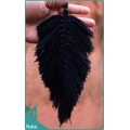 Black Bohemian Lace Feather Keychain