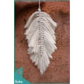 White Bohemian Lace Feather Keychain