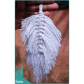 White Bohemian Lace Feather Keychain