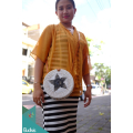 White Star Rattan Bag W/Belt