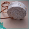 White Rattan Bag With Belt