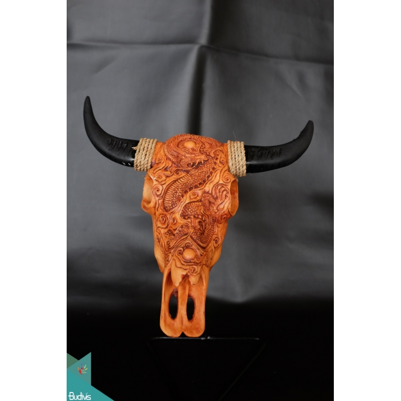 Artificial Resin Buffalo Skull Head Wall Decoration, Resin Figurine Custom Handhande, Statue Collectible Figurines Resin