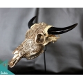 Artificial Resin Buffalo Skull Head Wall Decoration Silver, Resin Figurine Custom Handhande, Statue Collectible Figurines Resin