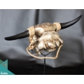 Artificial Resin Buffalo Skull Head Wall Decoration Silver, Resin Figurine Custom Handhande, Statue Collectible Figurines Resin