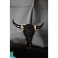 Artificial Resin Buffalo Skull Wall Decor Black, Resin Figurine Custom Hand, Statue Collectible Figurine Resin