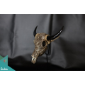 Artificial Resin Buffalo Skull Wall Decoration Gold, Resin Figurine Custom Hand, Statue Collectible Figurine Resin